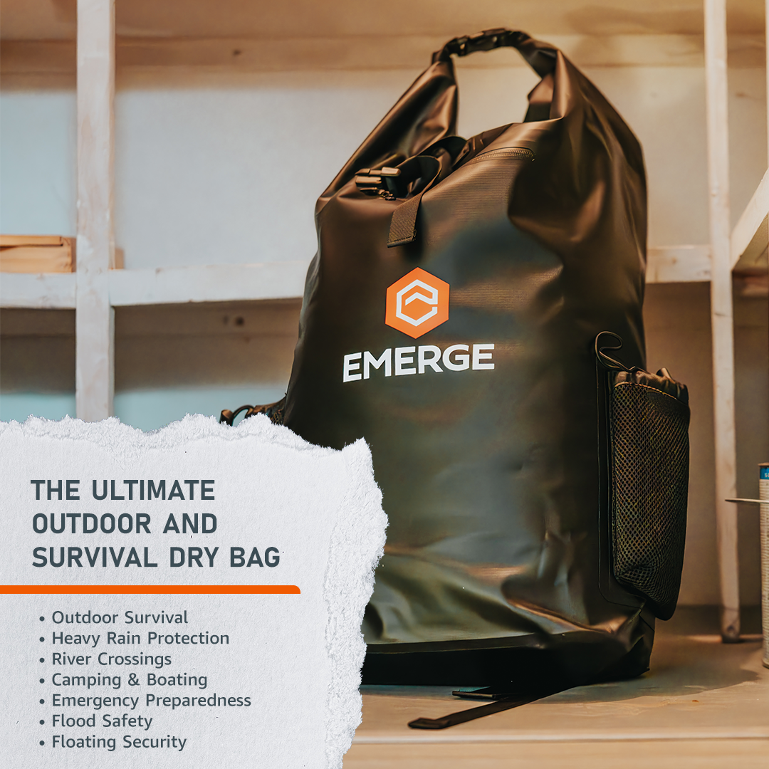 50L Heavy Duty Dry Bag w/ Straps - Black