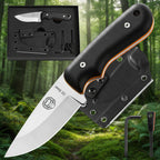 Folding knife with black handle and silver blade