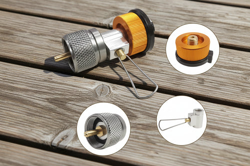 3-Piece Butane and Propane Refill and Conversion Adapter Set offered by the Northeast's best camping and hiking gear provider, The Adirondack Tool Co.
