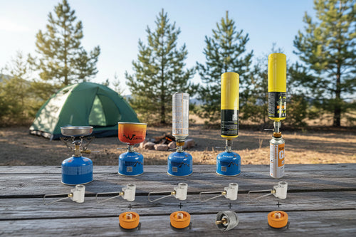 3-Piece Butane and Propane Refill and Conversion Adapter Set offered by the Northeast's best camping and hiking gear provider, The Adirondack Tool Co.