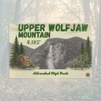 Flag for Upper Wolfjaw Mountain with mountain illustration - Adirondack Summit Flag