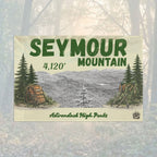 Seymour Mountain flag with mountain landscape illustration - Adirondack Summit Flag
