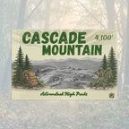 Flag with 'Cascade Mountain' text and illustrations - Adirondack Summit Flag