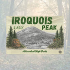 Iroquois Peak flag with mountain illustration - Adirondack Summit Flag