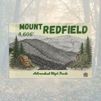 Mount Redfield flag with mountain and trees illustration - Adirondack Summit Flag