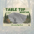 Flag for Table Top Mountain with mountain and trees illustration - Adirondack Summit Flag