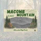 Flag with 'Macomb Mountain' text and mountain graphic - Adirondack Summit Flag
