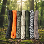 Set of six coiled ropes in various colors