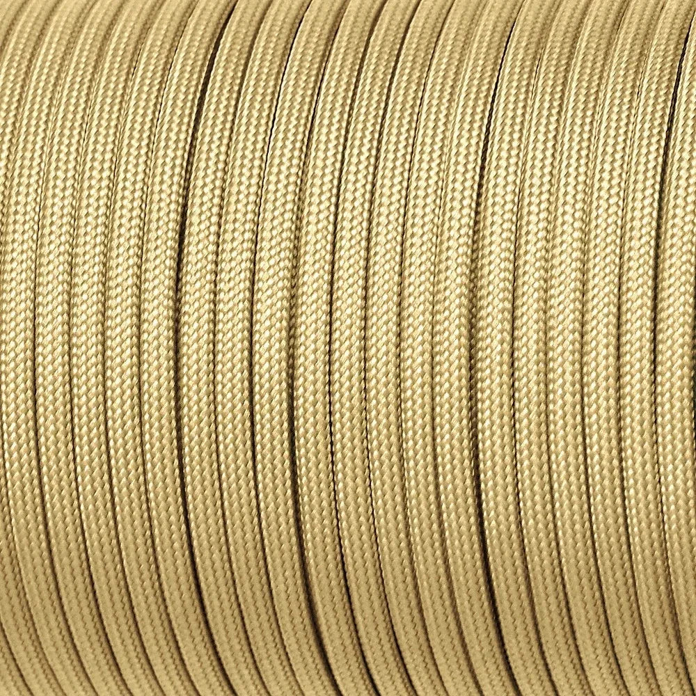 Close-up of beige braided cord
