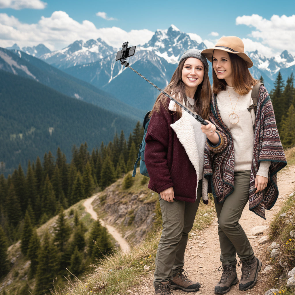 Selfie Stick with Built-In Flash and Bluetooth Remote