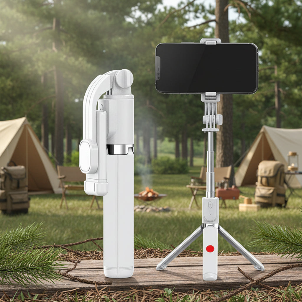 Selfie Stick with Built-In Flash and Bluetooth Remote