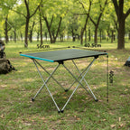 Foldable camping table with dimensions