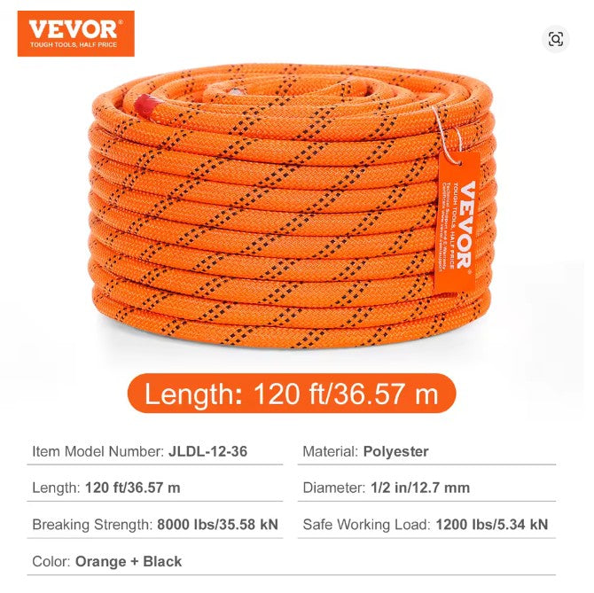 VEVOR 12.7mm Static Rope