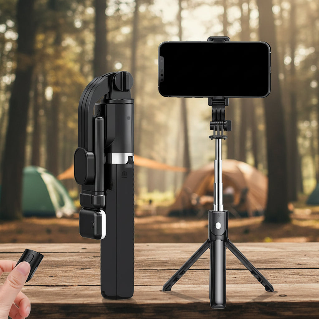 Selfie Stick with Built-In Flash and Bluetooth Remote