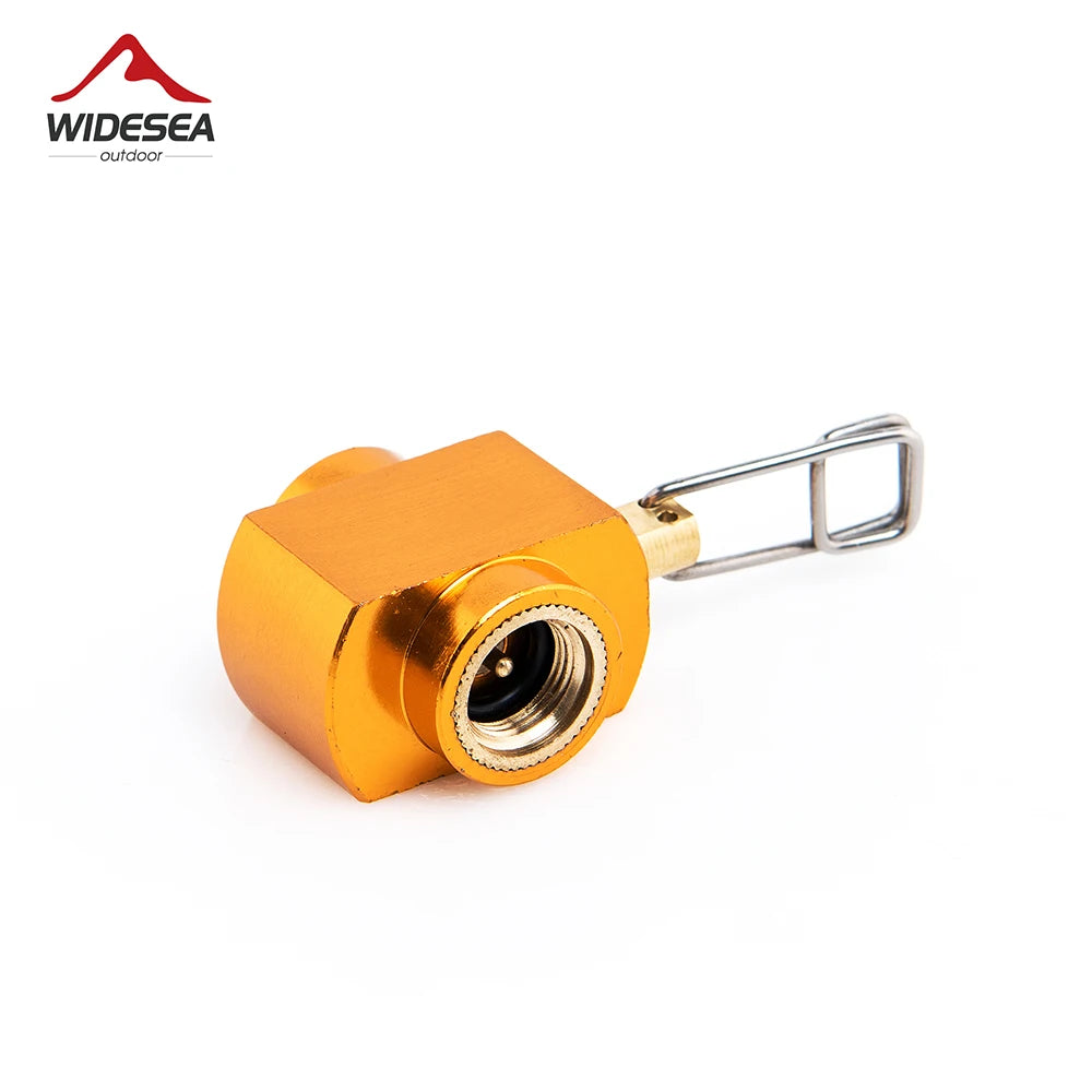 Orange and copper fuel adapter for butane or propane tanks, offered by The Adirondack Tool Co. 