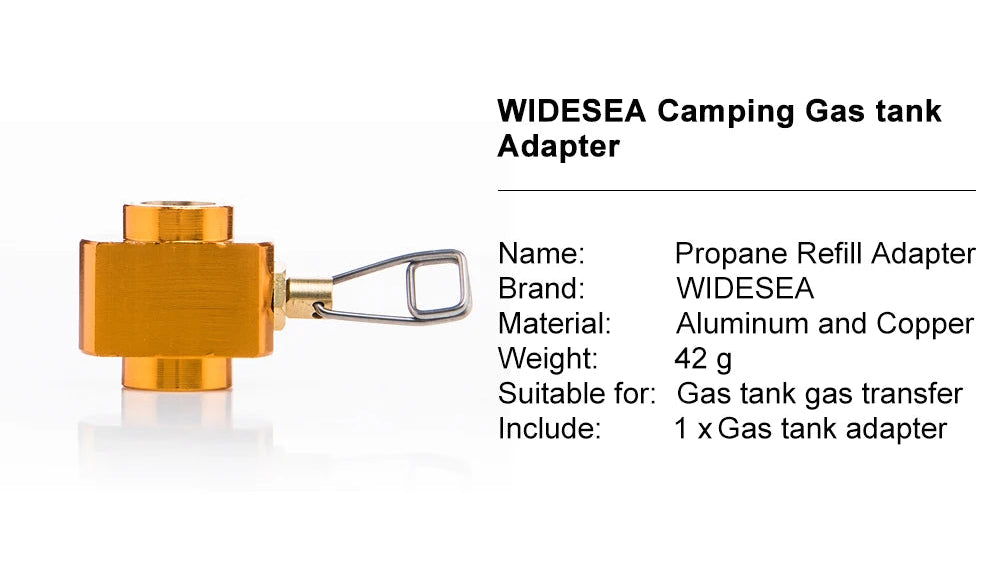 Propane refill adapter on a white background. Offered by The Adirondack Tool Company.