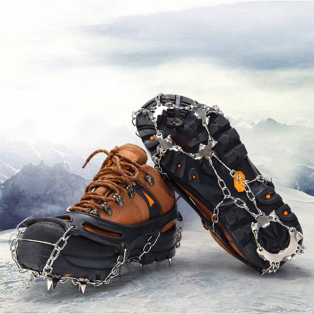 Steel Trekking Microspikes with Stretch-Fit Silicone Bindings