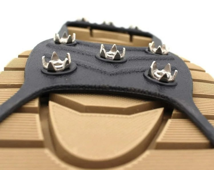 Steel Hiking Microspikes with Stretch-Fit Silicone Bindings
