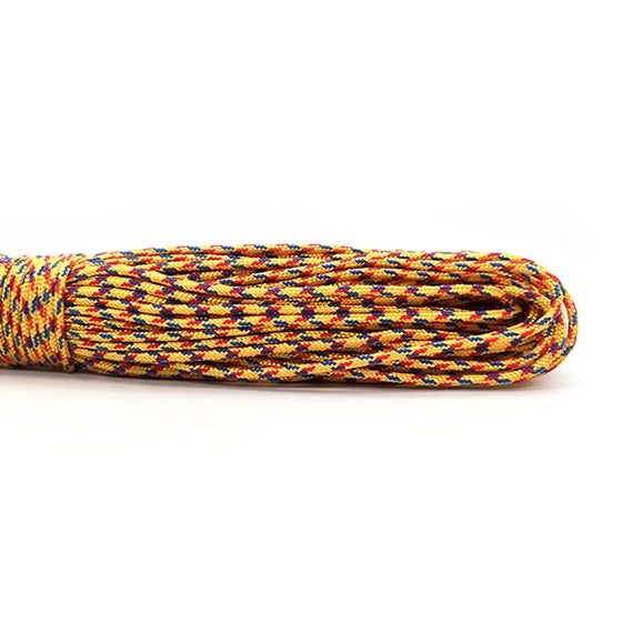 Coiled multicolored 2mm paracord rope - offered by the best hiking and camping gear store in Vermont, The Adirondack Tool Co.
