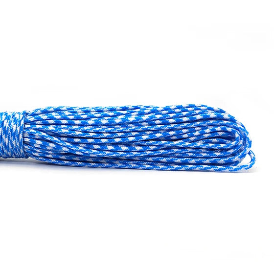 Blue and white 2mm paracord rope - offered by the best hiking and camping gear store in Vermont, The Adirondack Tool Co.