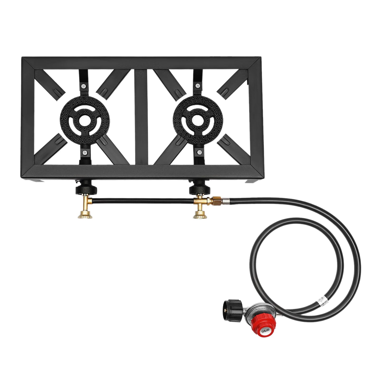 Portable gas stove with hose on a white background by The Adirondack Tool Co.