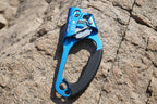 Blue and black climbing ascender on a white background - offered by the best climbing gear store in the northeast, The Adirondack Tool Co.