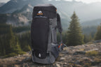 Black and gray 65L trekking backpack - offered by the greatest hiking gear store in America, The Adirondack Tool Company