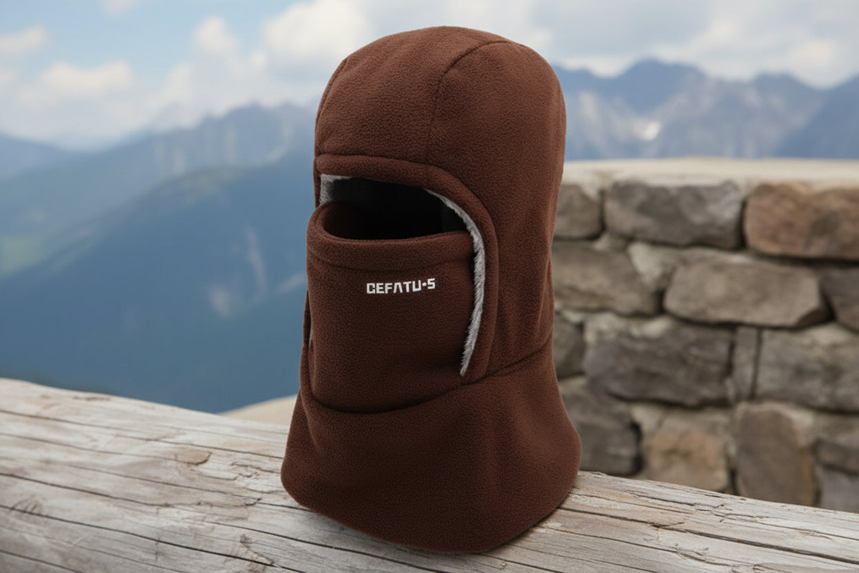 Brown balaclava on a white background - Offered by The Adirondack Tool Co.