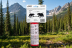Bear spray container with label on a white background - offered by the best mountaineering and camping store in New York City, NY, The Adirondack Tool Co.