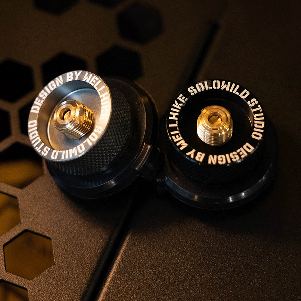 Butane and Propane Tank Adapter for Small Cannisters offered by the Northeast's best camping and hiking gear provider, The Adirondack Tool Co.