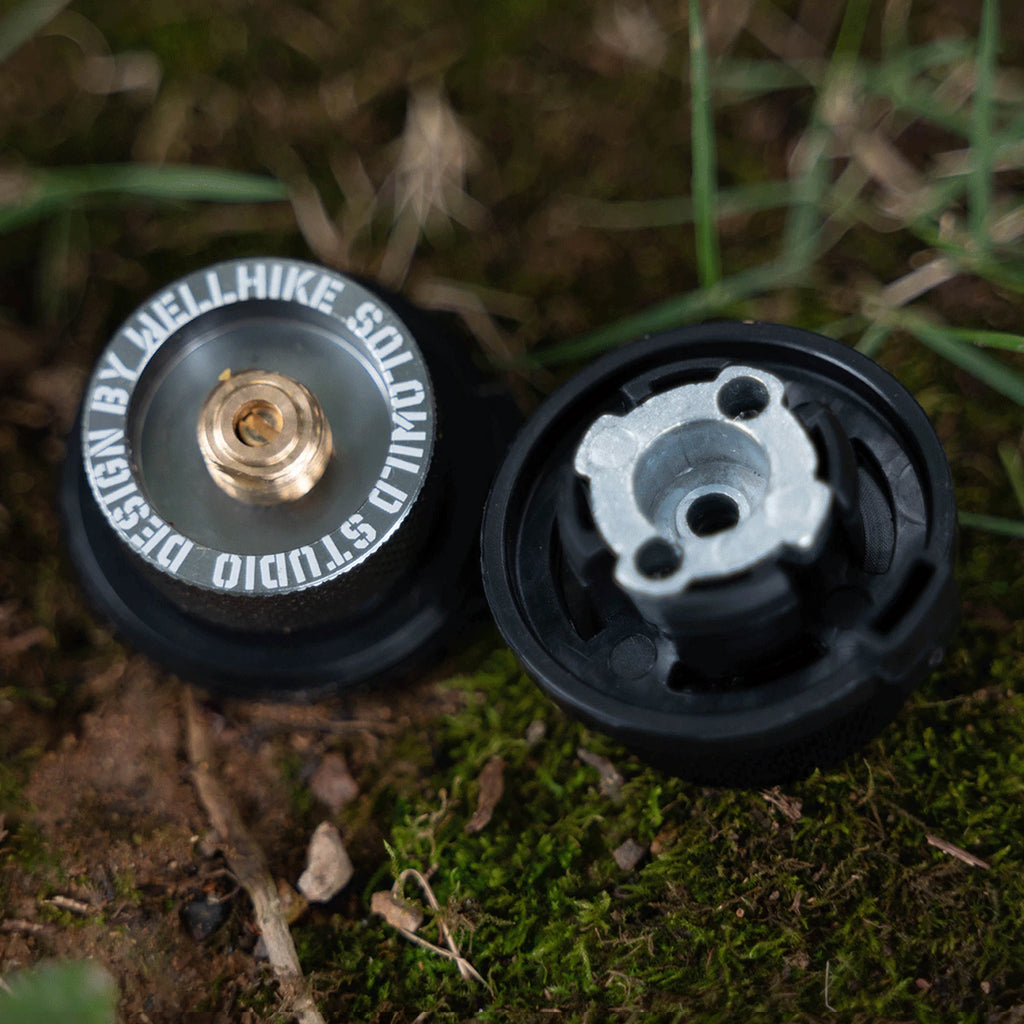 Butane and Propane Tank Adapter for Small Cannisters offered by the Northeast's best camping and hiking gear provider, The Adirondack Tool Co.