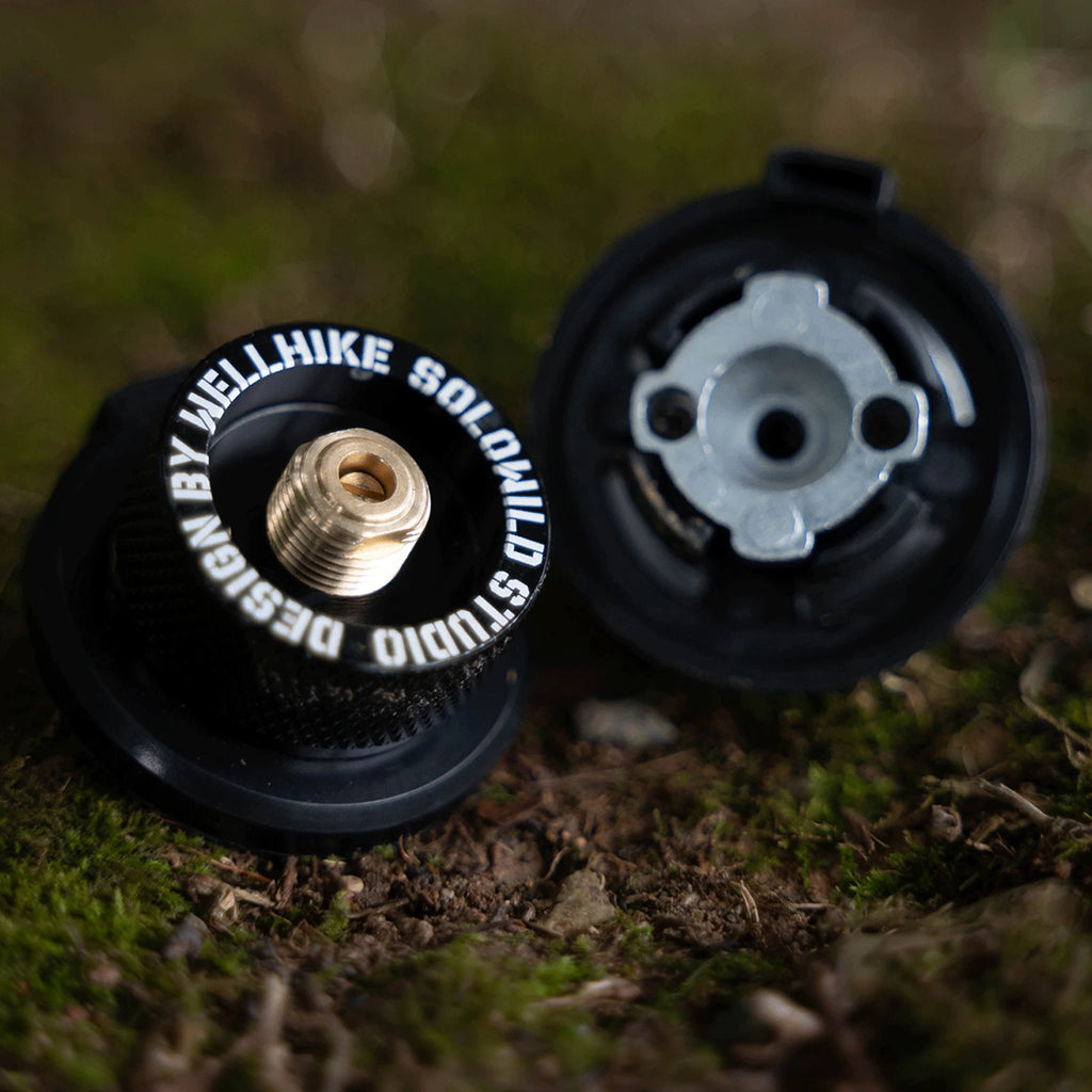 Butane and Propane Tank Adapter for Small Cannisters offered by the Northeast's best camping and hiking gear provider, The Adirondack Tool Co.