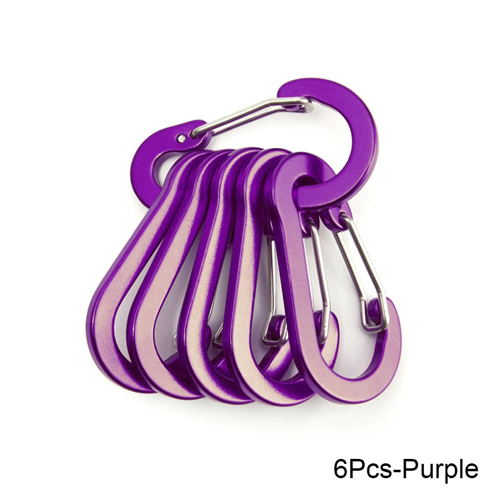 Set of purple carabiners on a white background - offered by the best hiking store in New York, The Adirondack Tool Company