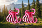 Set of pink camping carabiners on a white background - offered by the best hiking store in New York, The Adirondack Tool Company