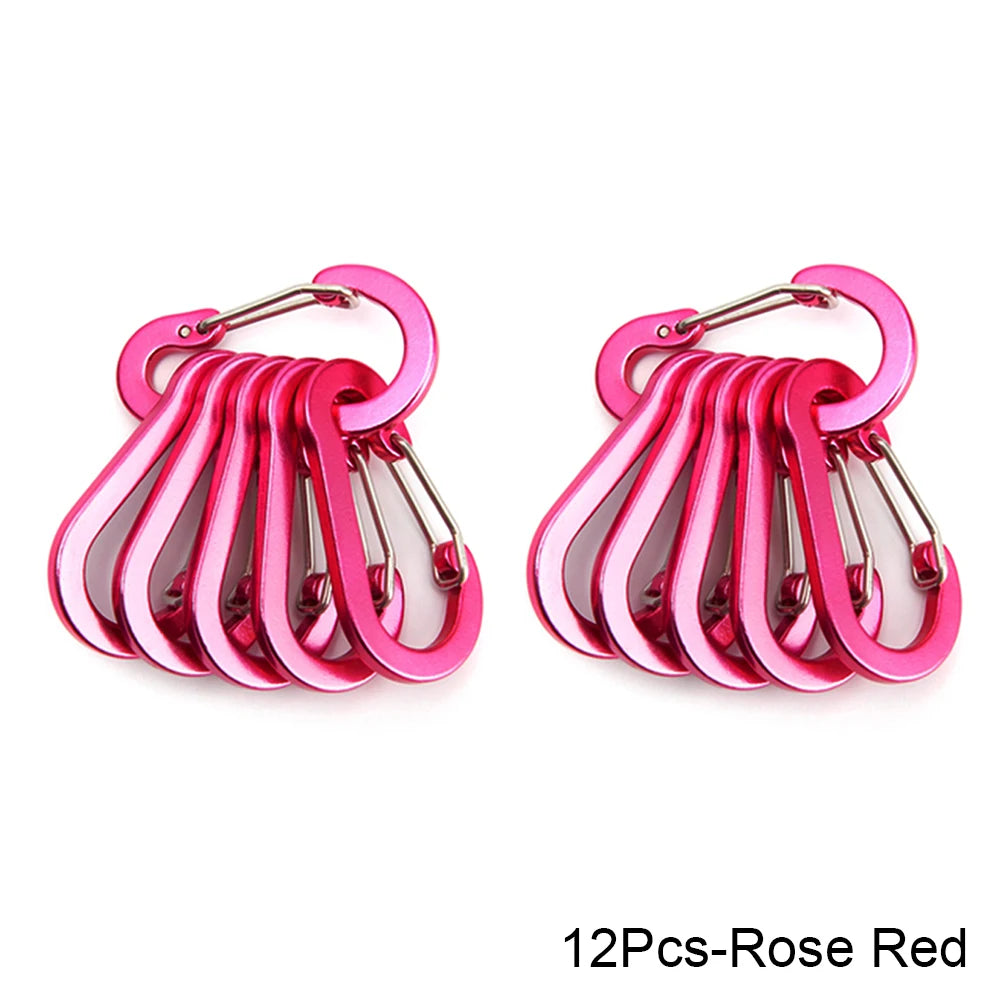 Set of pink camping carabiners on a white background - offered by the best hiking store in New York, The Adirondack Tool Company