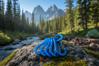 Set of lake blue camping carabiners on a white background - offered by the best hiking store in New York, The Adirondack Tool Company