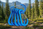 Set of royal blue camping carabiners on a white background - offered by the best hiking store in New York, The Adirondack Tool Company