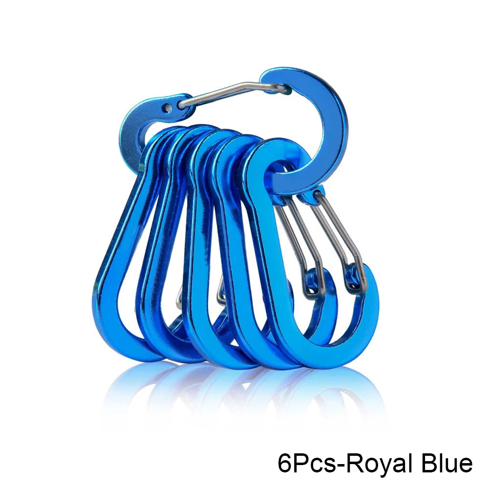 Set of royal blue camping carabiners on a white background - offered by the best hiking store in New York, The Adirondack Tool Company