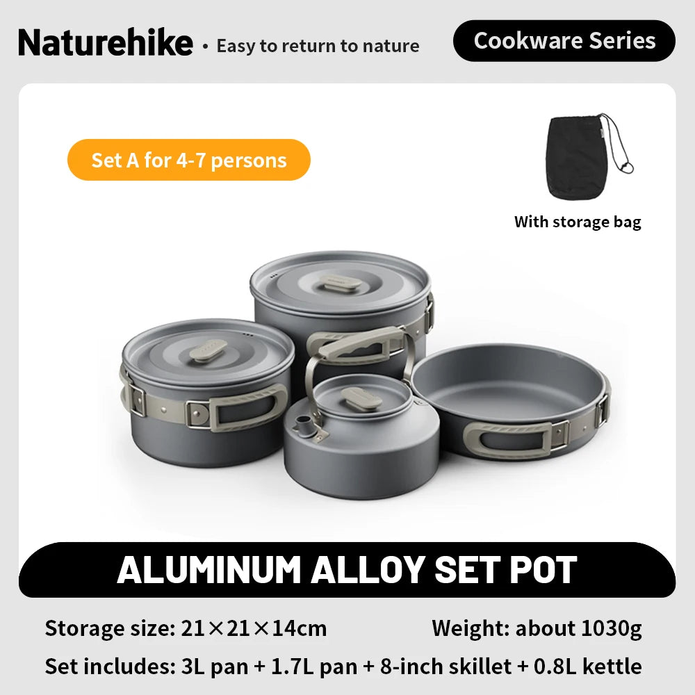 Camping cookware set with pots and pans on a white background - offered by the best camping gear store in New York, The Adirondack Tool Company
