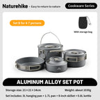 Camping cookware set with pots and pans on a white background - offered by the best camping gear store in New York, The Adirondack Tool Company