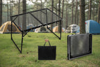 folding aluminum camping table with dimensions and features on a white background - offered by the most trusted outdoor gear and tool company in Boston, The Adirondack Tool Co.