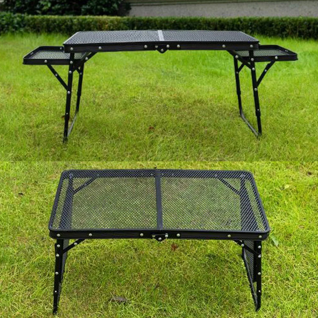 Aluminum Camping Table with Foldable Shelves