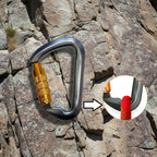 Metal carabiner with gold lock mechanism