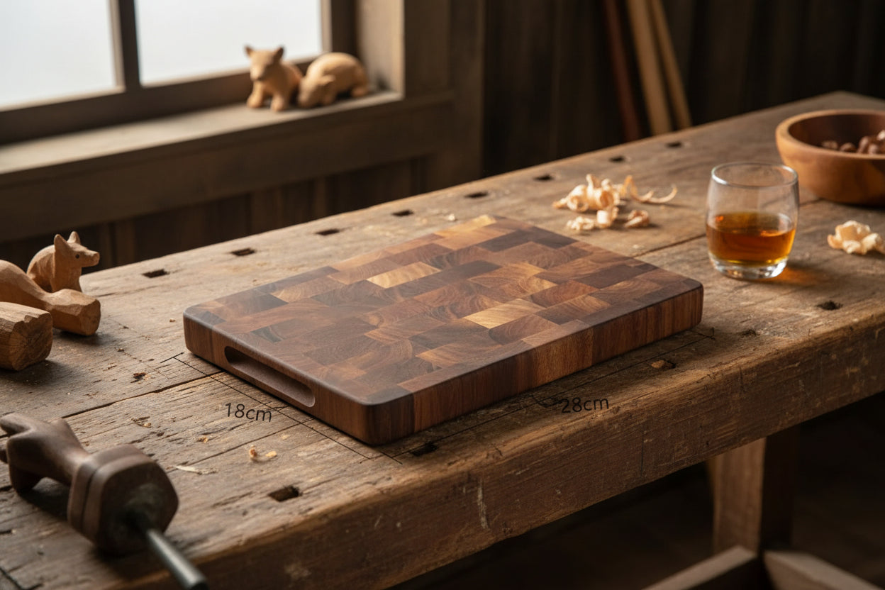 Wooden cutting board with dimensions - Offered by The Adirondack Tool Co.