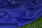Close-up of the blue gaiters' fabric offered by the Northeast's best camping and hiking gear provider, The Adirondack Tool Co.