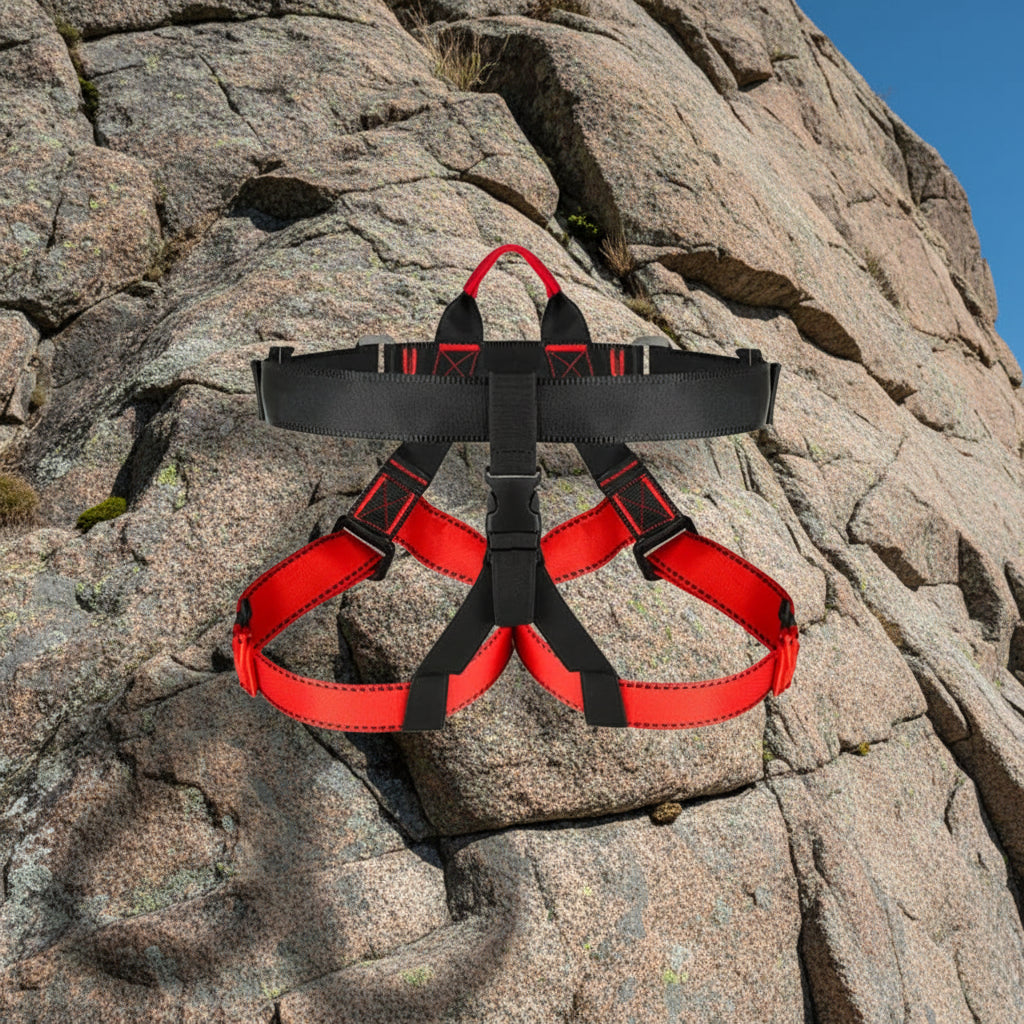 Red and black safety harness