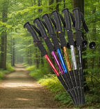 Set of hiking poles with a snowy mountain background - offered by the best outdoor gear store in America, The Adirondack Tool Co.