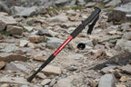 Black and red hiking pole on a white background - offered by the best outdoor gear store in America, The Adirondack Tool Co.