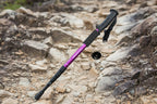 Black and purple hiking pole on a white background - offered by the best outdoor gear store in America, The Adirondack Tool Co.