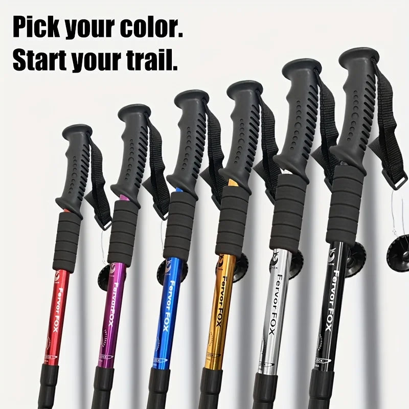 Set of hiking poles with color options on a white background - offered by the best outdoor gear store in America, The Adirondack Tool Co.